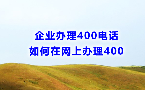 企業(yè)如何網(wǎng)上辦理400電話